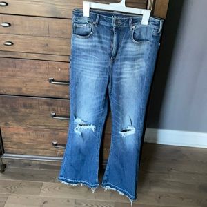 Bell bottom ripped American Eagle jeans